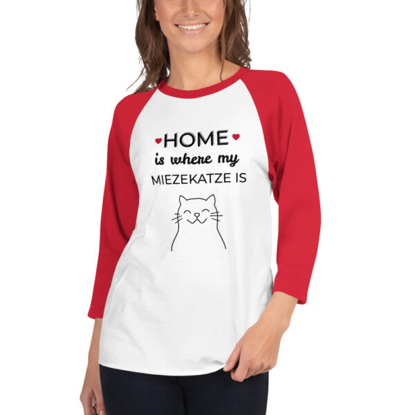 3/4-Ärmel-Raglanhemd “Home is where my Miezekatze is”